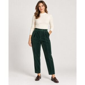 Vintage St Michael Marks & Spencer Forest Green Corduroy Trousers UK 12 CAN 10